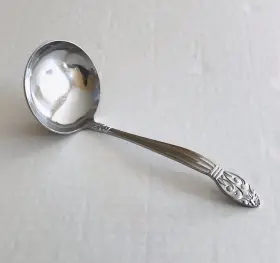 Lcu97 Lifetime Cutlery Stainless Gravy Ladle Flowers Scrolls Japan