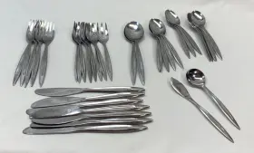 Lnm1 Linmark 37 Pieces Vintage Stainless Flatware Japan Pattern Silverware