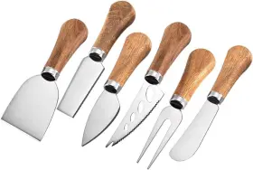 Linwnil 793288508688 Cheese Knives Set For Charcuterie Board Accessories 1 Inch Wood-6set