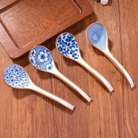 Lmrlcs 784121337954 Asian Large Tablespoons Set Of 4 Japanese And Korean Ceramic Soup Spoo #2