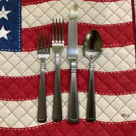 5280586 Longaberger New - Woven Traditions Flatware 4 Piece Place Setting Silverware