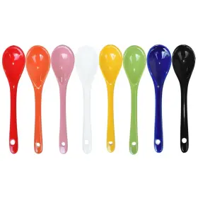 Lotatheta 670724422282 Multicolor Porcelain Egg Ceramic Spoons Coffee Dessert Yogurt 5 Inch 8pc