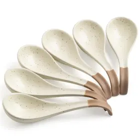 Yy405-p Lyeoboh New 6 Pieces Asian Soup Spoons Japanese Kitchen Spoon Set Dinner Tablespoo