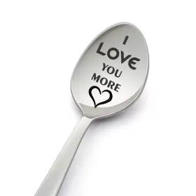 Lyf Collection 720163311804 I Love You More -stamped Stainless Steel- Tea Coffee Dessert And Soup Spoon - R