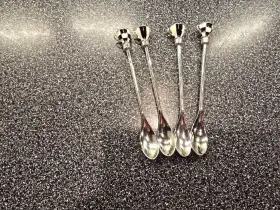 37299 Mackenzie-childs Courtly Espresso Spoons Set Of 4 5 Inch Spoon Set. New #2