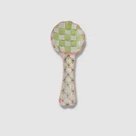 Mackenzie-childs 840115638725 Pink Green Katey Mcfarlan Spoon Rest