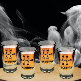 2000029 Mad Monkey Funny Shot Glasses With Alcohol Chemical Formula Set Of 4 #2