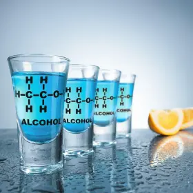 2000029 Mad Monkey Funny Shot Glasses With Alcohol Chemical Formula Set Of 4 #3