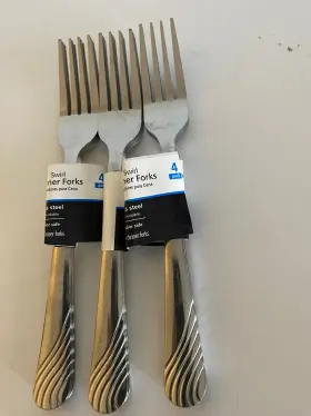 Mainstays 075217007247 12 Stainless Steel Silver Dinner Ware ...dinner Forks New
