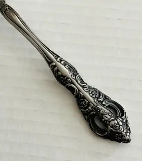 Mho32 Manor House Myo32 Stainless Japan 4 Oval Soup Spoons Floral Pierced #2