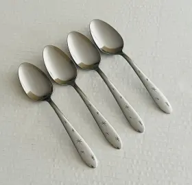 Mcf1 Marcrest Stainless Usa 4 Oval Soup Spoons Glossy Atomic Mcm