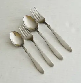 Mff4 Marshall Field 18/8 Stainless Japan 4 Piece Place Setting Spoon Fork Satin