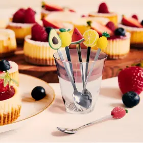 Matican 897104646229 Appetizer Spoons And Forks 6-piece Cocktail Fruit Shapes #2