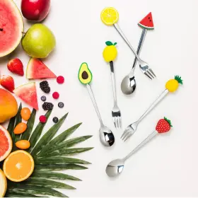 Matican 897104646229 Appetizer Spoons And Forks 6-piece Cocktail Fruit Shapes #3
