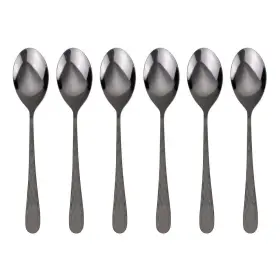 Mdealy 642940256163 Black Dinner Spoon Set 6 Piece 8.46 Inch Stainless Steel