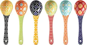 Metahom 313100999922 Ceramic Small Serving Spoons Colorful Soup Spoon Set For Cereal Yogurt