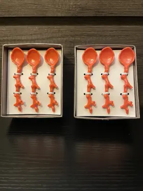 Michael Aram 039938233518 Madhouse Opaque Orange Mini Spoons Appetizer 36 Ct Coral Shape Reef