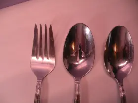 10065733 Mikasa Set Of 3 Sinclair-belvedere Cold Meat Serving Fork And 2 Spoons Gb1 #2