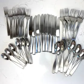 5081298 Mikasa Satin Loft 18/10 Stainless Steel 57 Piece Flatware Set