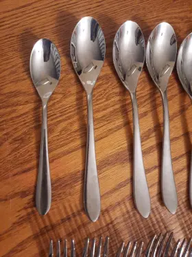 5100240 Mikasa Emile Stainless Steel 29piece Flatware Set Spoons Forks Knives Silverware #2