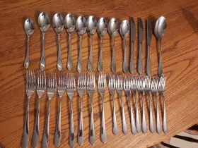 5100240 Mikasa Emile Stainless Steel 29piece Flatware Set Spoons Forks Knives Silverware