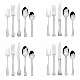 5186962 Mikasa Hammered Harmony 18/10 Stainless 20pc. Flatware Set Service For Four