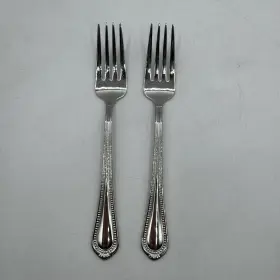 5287950 Mikasa Regent Bead 18/10 Stainless Steel Salad Fork Set Of Two 7.5 Inch