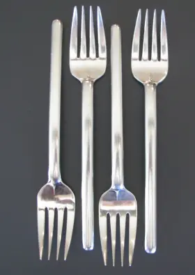 5323397 Mikasa Zena 18/8 Stainless Steel Dinner Forks Set Of Four Free Ship 7 3/4 Inch
