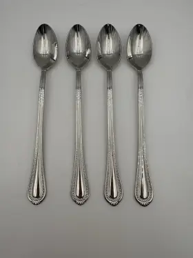 Mikasa 5324304 Regent Bead 18/10 Stainless Steel Iced Beverage Spoon Set Of Four
