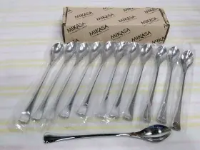 T0818 Mikasa Diaz Ice Tea Spoons Box Of 12 Nib 18/10 Stainless Steel #2