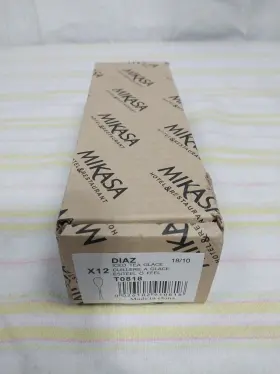 T0818 Mikasa Diaz Ice Tea Spoons Box Of 12 Nib 18/10 Stainless Steel