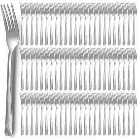 Tc-minatee-1365 Minatee 100 Pieces Dinner Forks Bulk Set 6.9 Inches Stainless Steel Metal Flatw