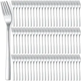 Tc-minatee-832 Minatee 100 Pieces Dinner Forks Bulk Set 8 Inches Stainless Steel Metal Silverw