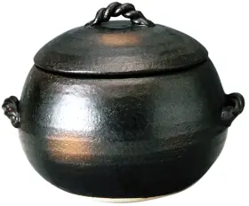 M4806 Misuzu Clay Rice Pot - 720ml Capacity Maximum Weight 1.9kg 3 Go Black