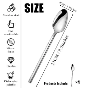 Miupoo 702886030989 Stainless Steel Dinner Spoons Setlong Handle Table Soup Setasian Korea #2