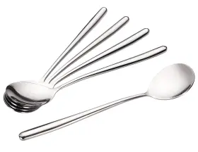 Miupoo 713893025325 Korean Soup Spoons Stainless Steel Long Handle Tablespoon Pack Of 5