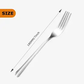 Mjiya 313114093012 12 Pcs Dinner Forks Silverware Set - 7 Inch Heavy Duty Stainless Steel #2