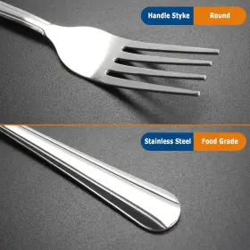 Mjiya 313114093012 12 Pcs Dinner Forks Silverware Set - 7 Inch Heavy Duty Stainless Steel #3