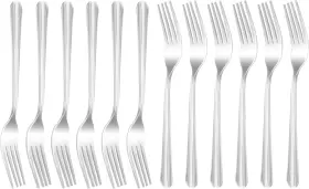Mjiya 313114093012 12 Pcs Dinner Forks Silverware Set - 7 Inch Heavy Duty Stainless Steel