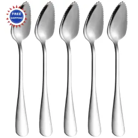 Modasin 791809670906 Grapefruit Spoons Stainless Steel 5 Pcs Serrated Edge Thick Handle Non Stick