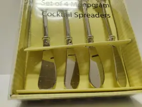 Monogram 746851424083 New Mango Moon Initial Inch P Cocktail Spreaders Set Of 4 Glass And Metal #2