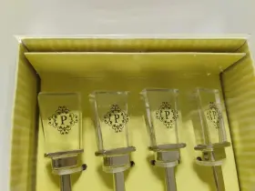 Monogram 746851424083 New Mango Moon Initial Inch P Cocktail Spreaders Set Of 4 Glass And Metal #3