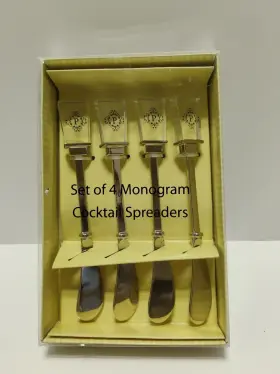 Monogram 746851424083 New Mango Moon Initial Inch P Cocktail Spreaders Set Of 4 Glass And Metal