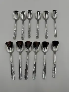 Mori Inox 011126006441 12 Pc Stainless Steel Gelato Ice Cream Spoons- Made In Italy- New Box