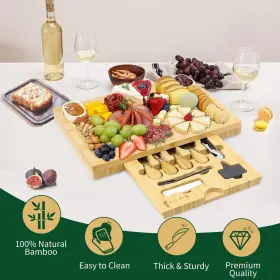 Mosomboo 852612001681 Charcuterie Board Set Bamboo Cheese Boards G #2