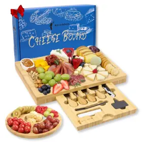 Mosomboo 852612001681 Charcuterie Board Set Bamboo Cheese Boards G