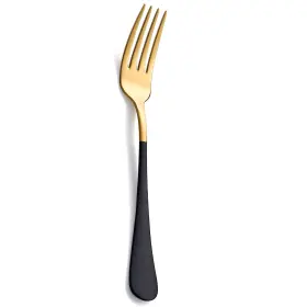 0-balck Moxinox 1010-18/0-balck Dinner Forks 24 Pieces Black And Gold 18/0 Stainless Steel Silverware T