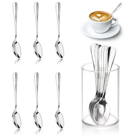 Msus-h0001 Mshunkeji 6 Pcs Mini Coffee Spoons With Holder 4.7 Inch Demitasse Espresso Stainless St