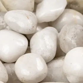 Lpebmwhi3suppol40 Msi Lpebm3suppol40 3/4 Inch To 1-1/4 Polished Marble Pebble - Sold White