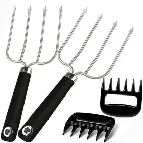 8541907011 Mtnzxz Turkey Lifting Forks Meat Claws Strong Endurance Stainless Steel Silver